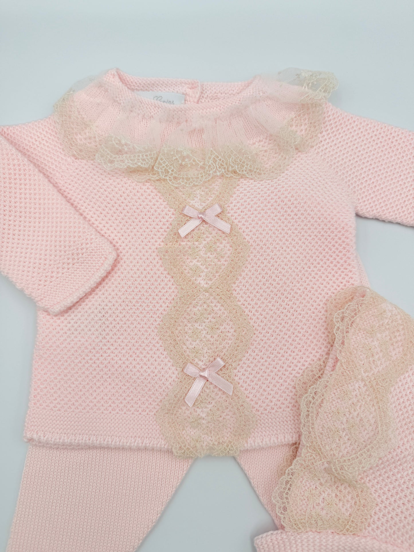 Knit Set 'Puntilla Picos' Pink