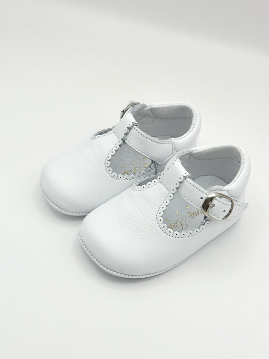 Crib Shoe T-Strap Napa White