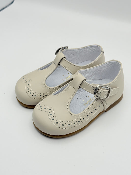 Oxford T-strap Beige
