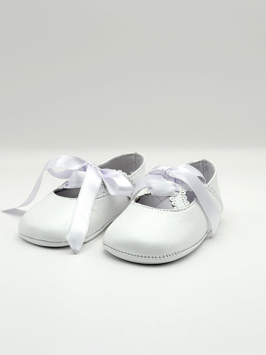 Crib Shoe Mary Jane Silk White