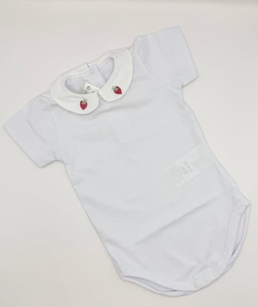 Hand Embroidered Onesie 'Strawberry'