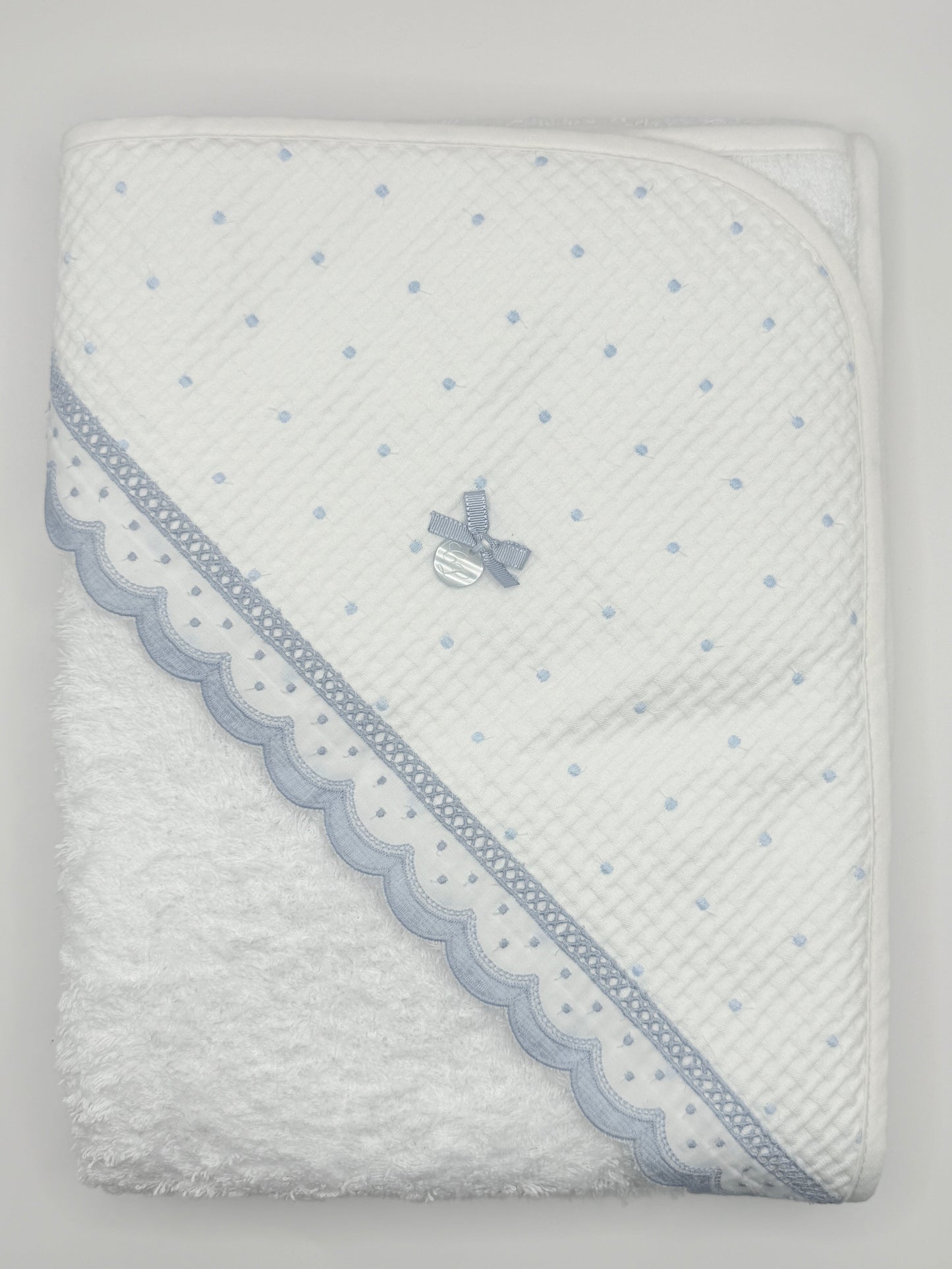 Hooded Towel XL Dots Blue