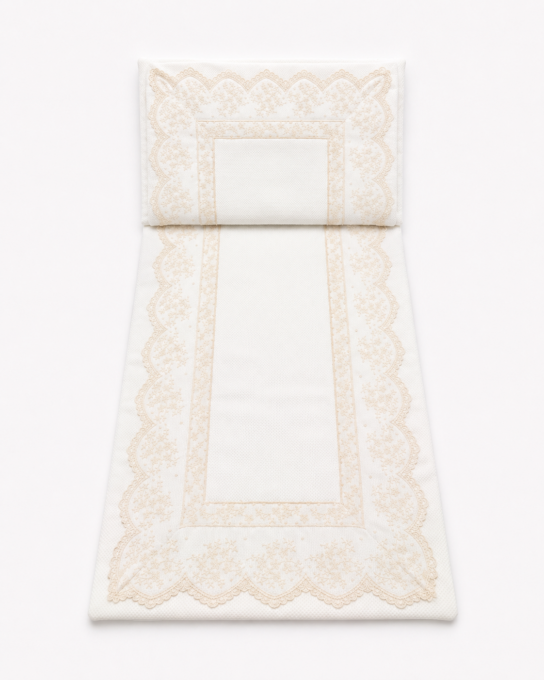 Bassinet Cover 'Puntilla Picos'- Pillow and Liner