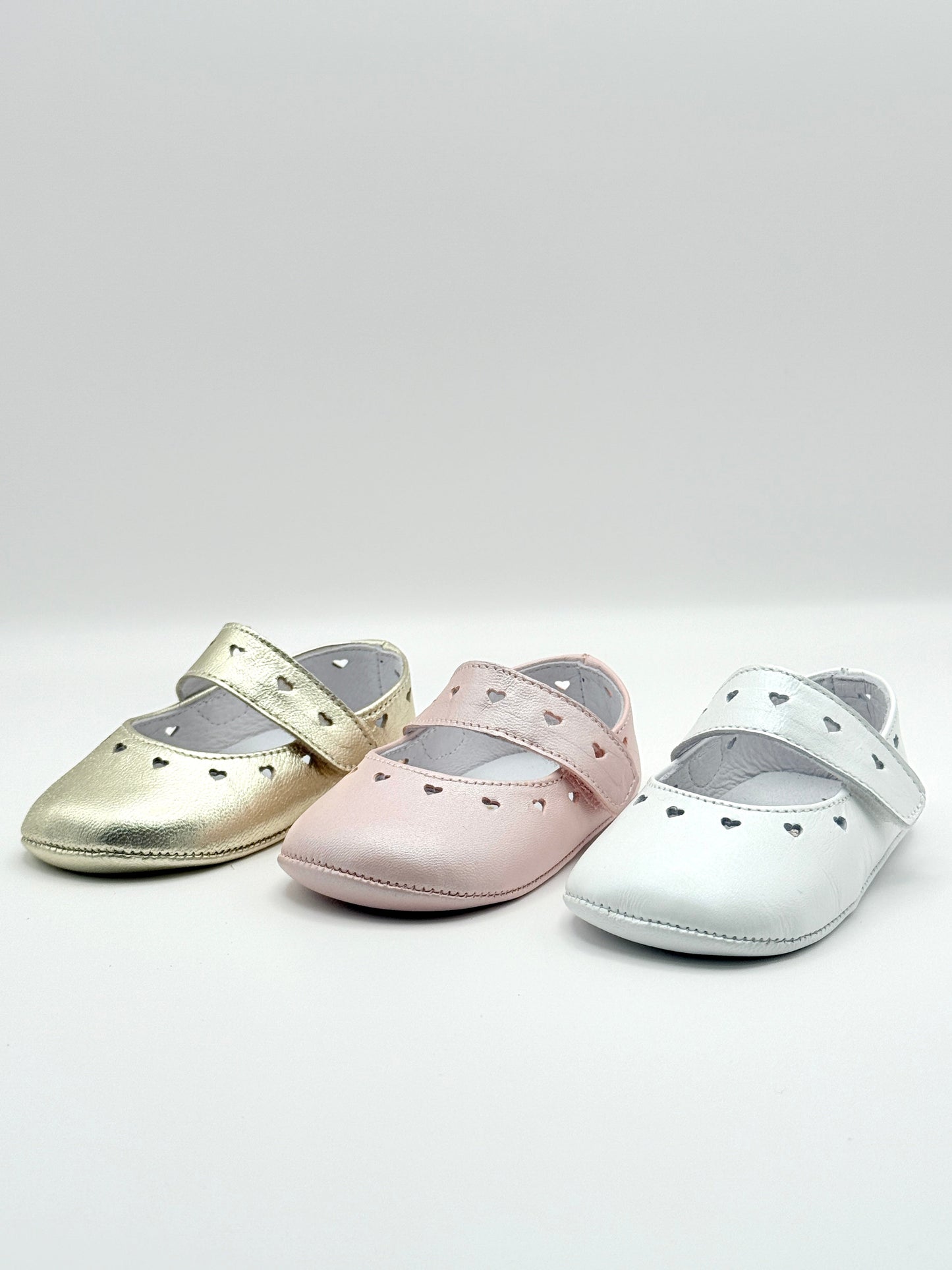 Crib Shoe Mary Jane Hearts Pearl White