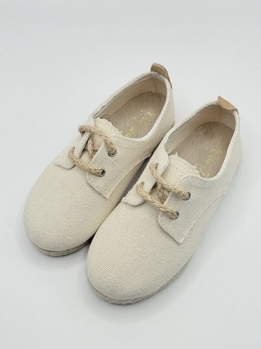 Lace-Up Shoes Jute Ivory