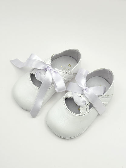 Crib Shoe Mary Jane Silk White