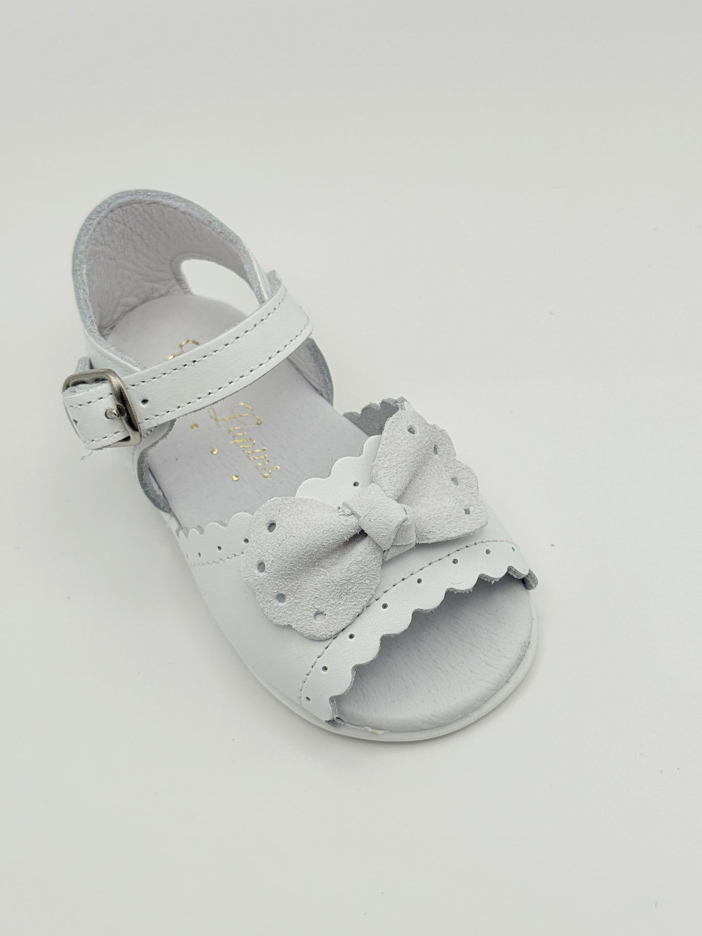 Sandal Scalloped Bow White