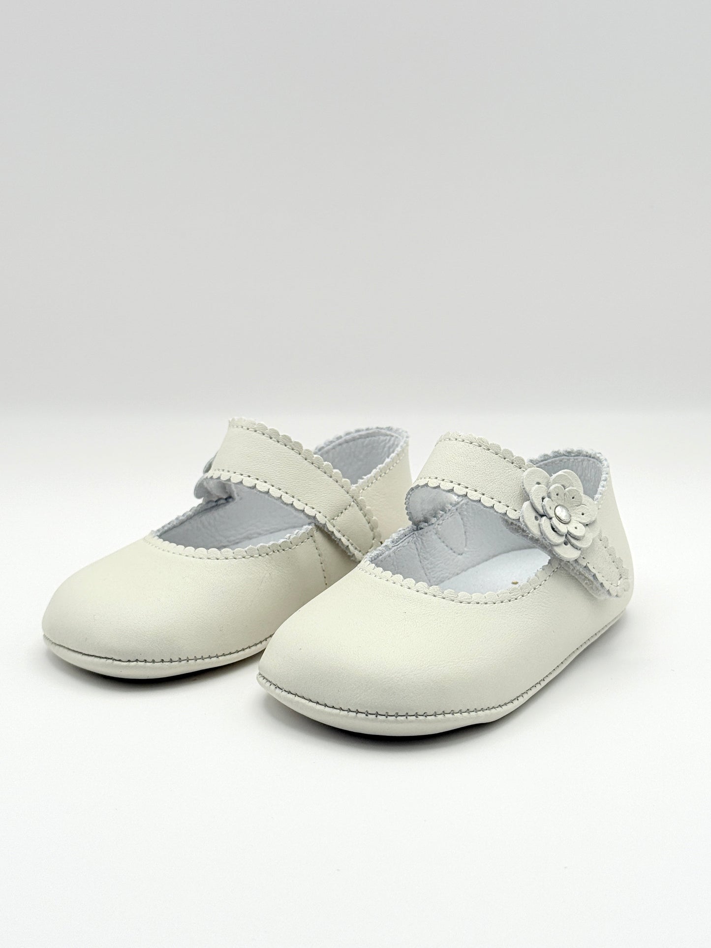 Crib Shoe Mary Jane Flor Ivory