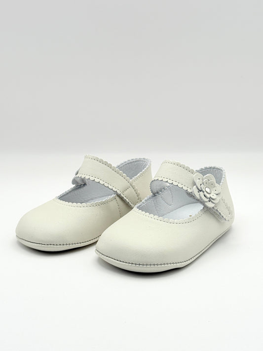 Crib Shoe Mary Jane Flor Ivory
