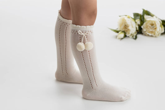 Cinq Lapins Knee Socks Pompom
