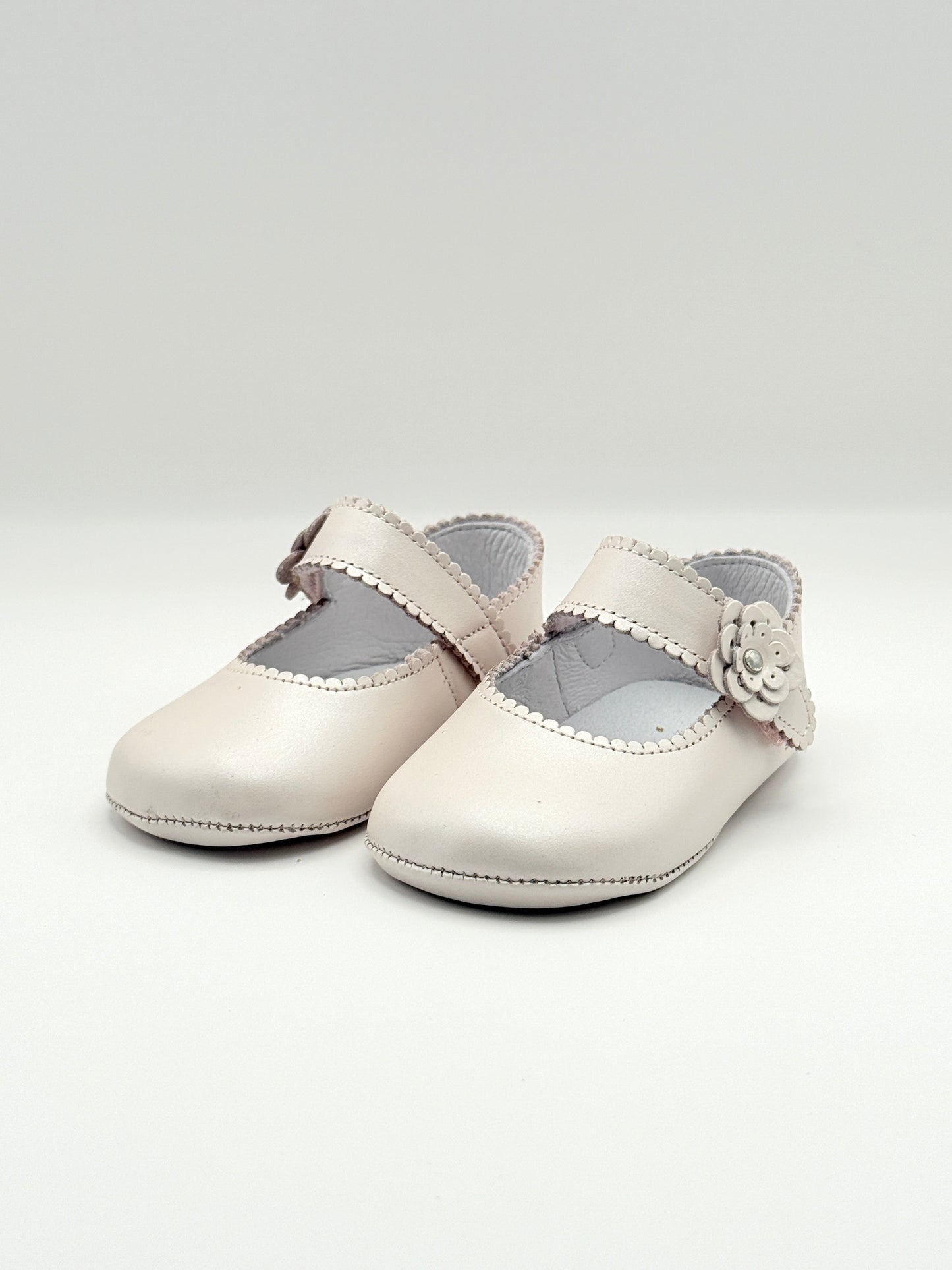 Crib Shoe Mary Jane Flor Pearl Pink