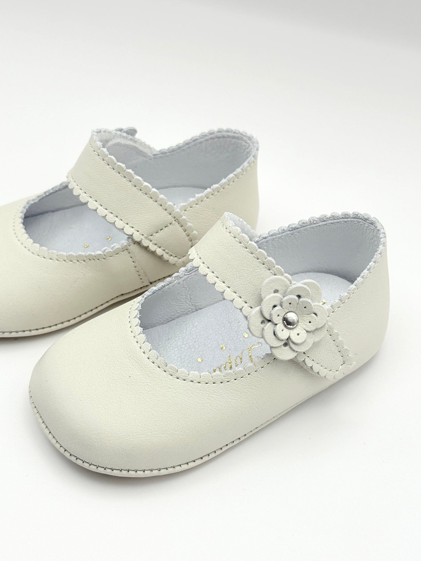 Crib Shoe Mary Jane Flor Ivory