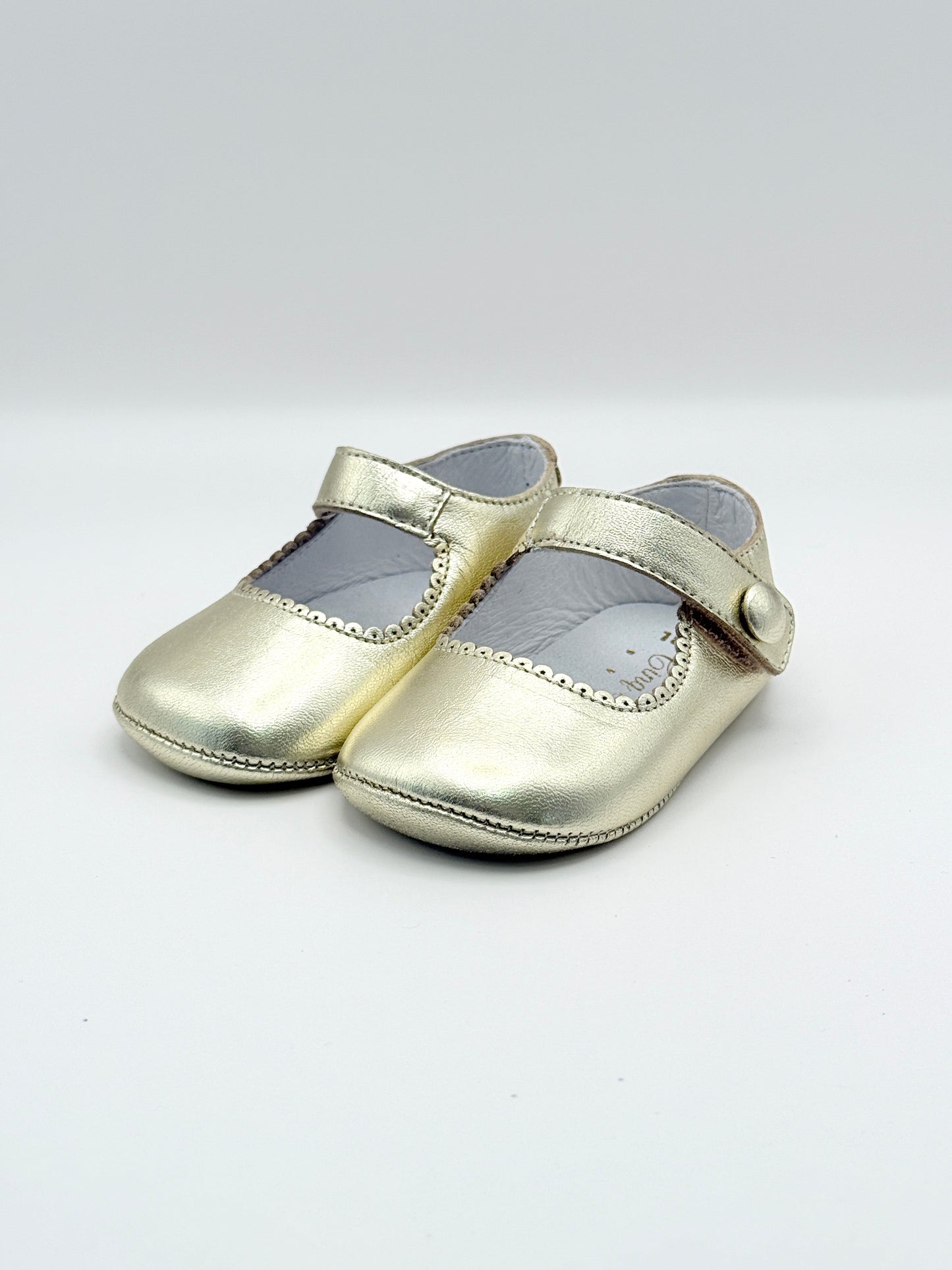 Crib Shoe Mary Jane Button Gold