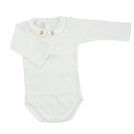 Hand Embroidered Onesie Blue Bear