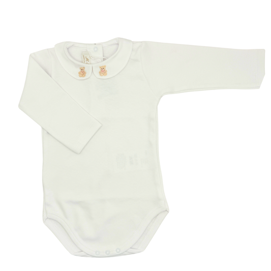Hand Embroidered Onesie Pink Bear