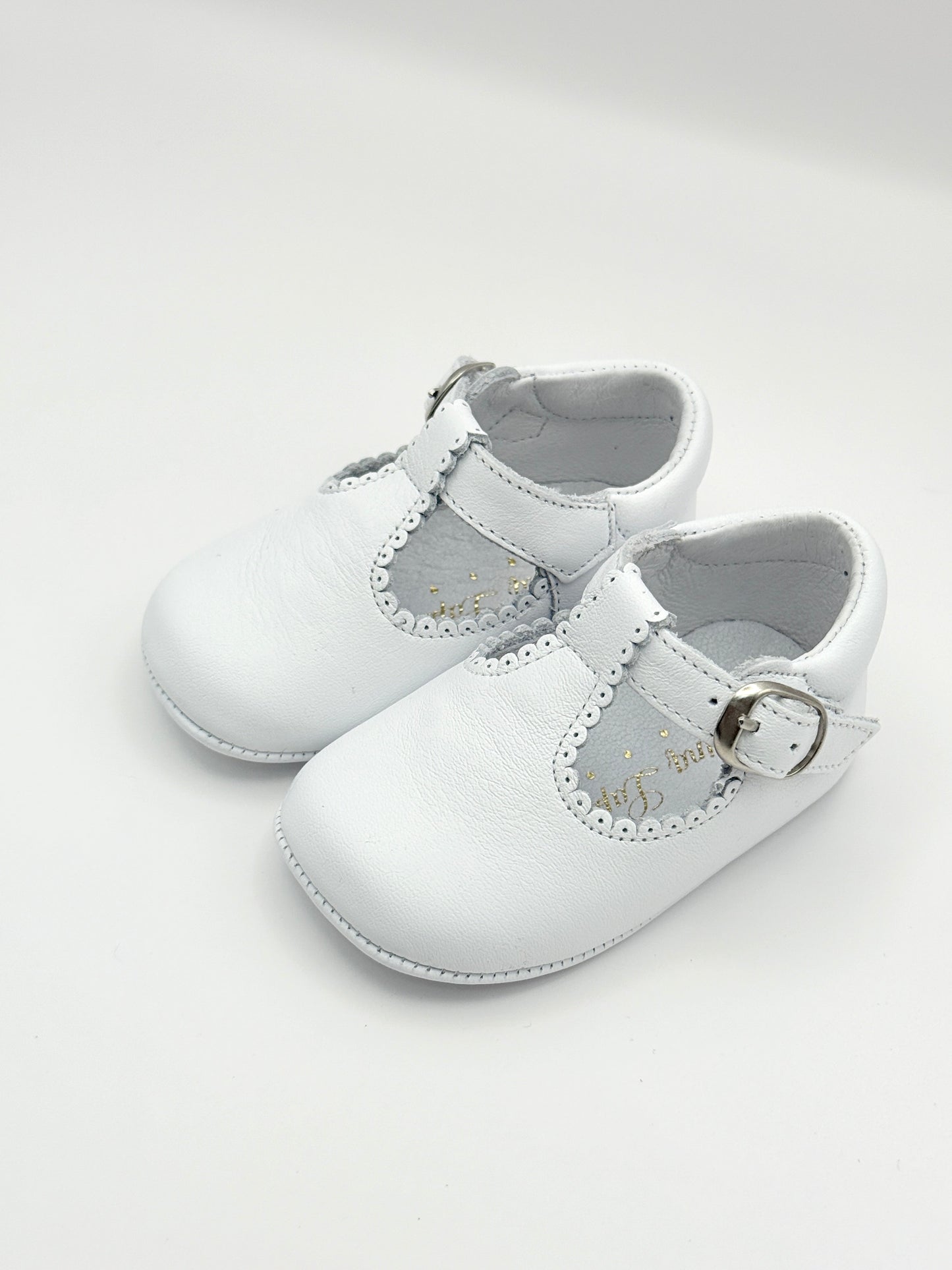 Crib Shoe T-Strap Napa White