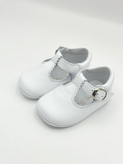 Crib Shoe T-Strap Napa White
