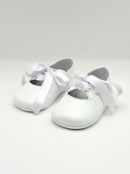 Crib Shoe Mary Jane Silk White