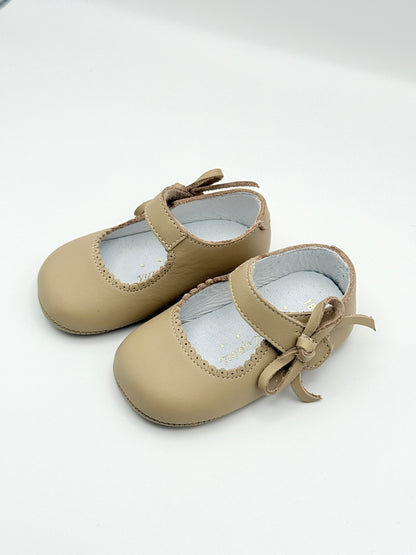 Crib Shoe Mary Jane Bow Sand