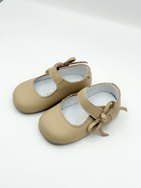 Crib Shoe Mary Jane Bow Sand