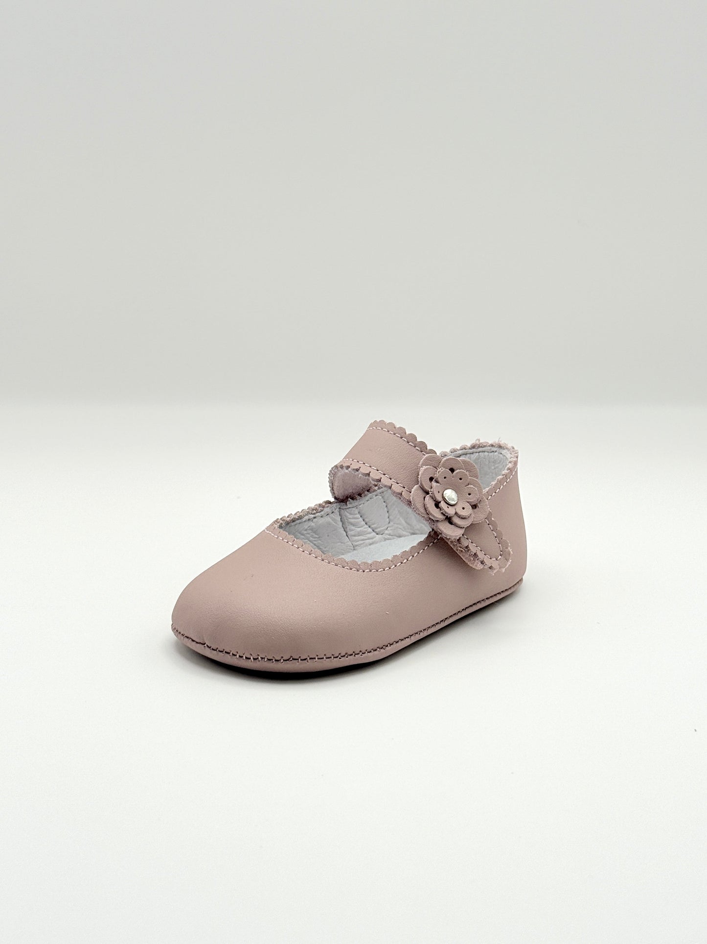 Crib Shoe Mary Jane Flor Dusty Pink
