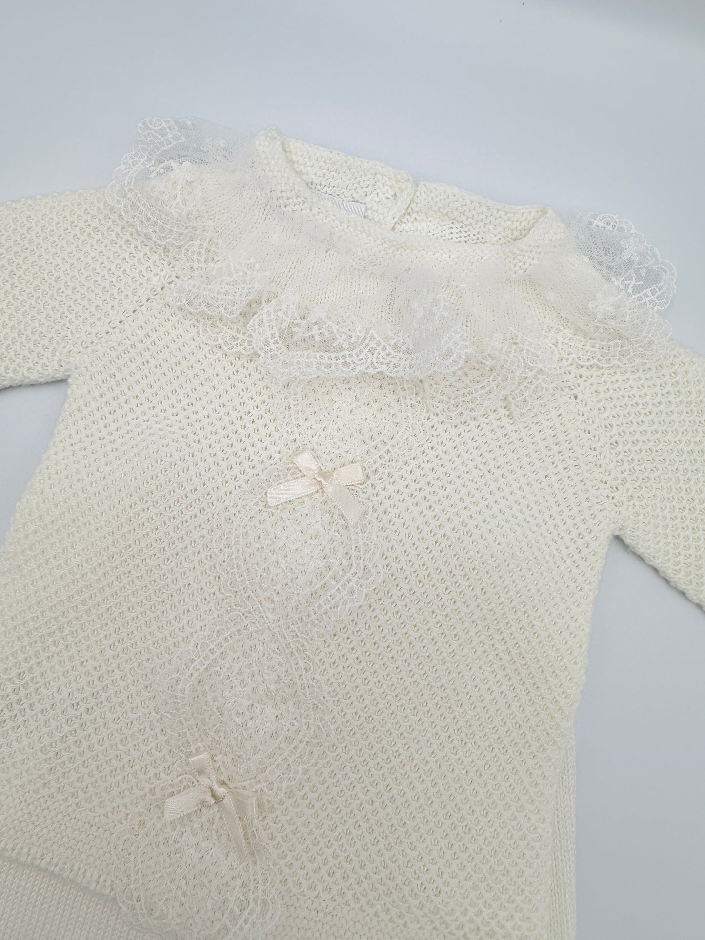 Knit Set 'Puntilla Picos' Beige