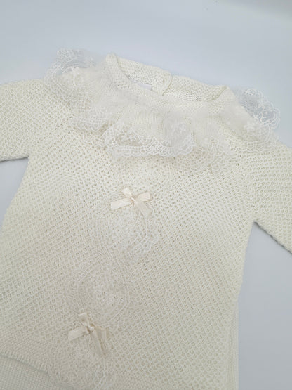 Knit Set 'Puntilla Picos' Beige