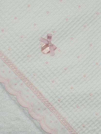 Hooded Towel XL Dots Pink
