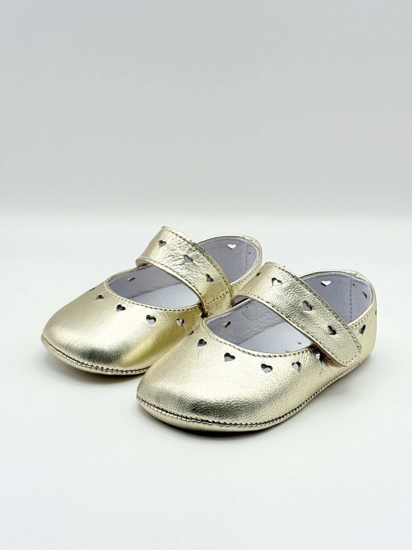 Crib Shoe Mary Jane Hearts Gold