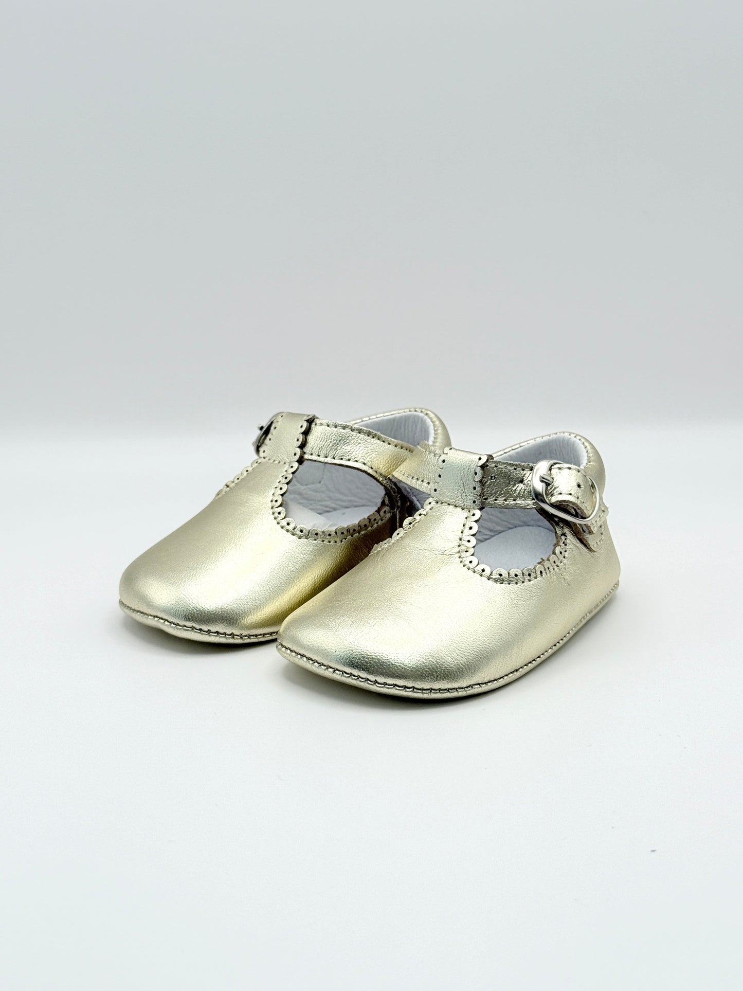Crib Shoe T-Strap Napa Gold