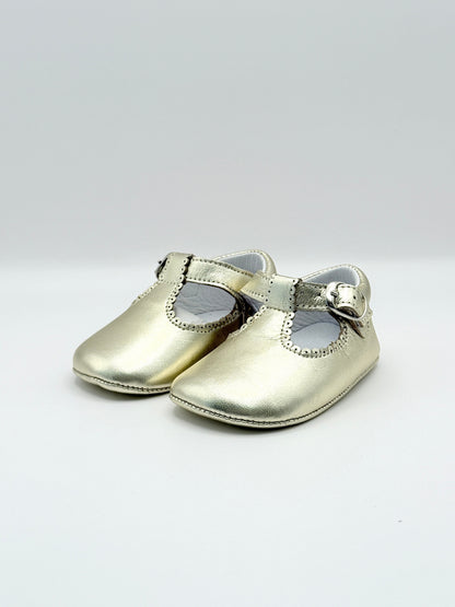 Crib Shoe T-Strap Napa Gold