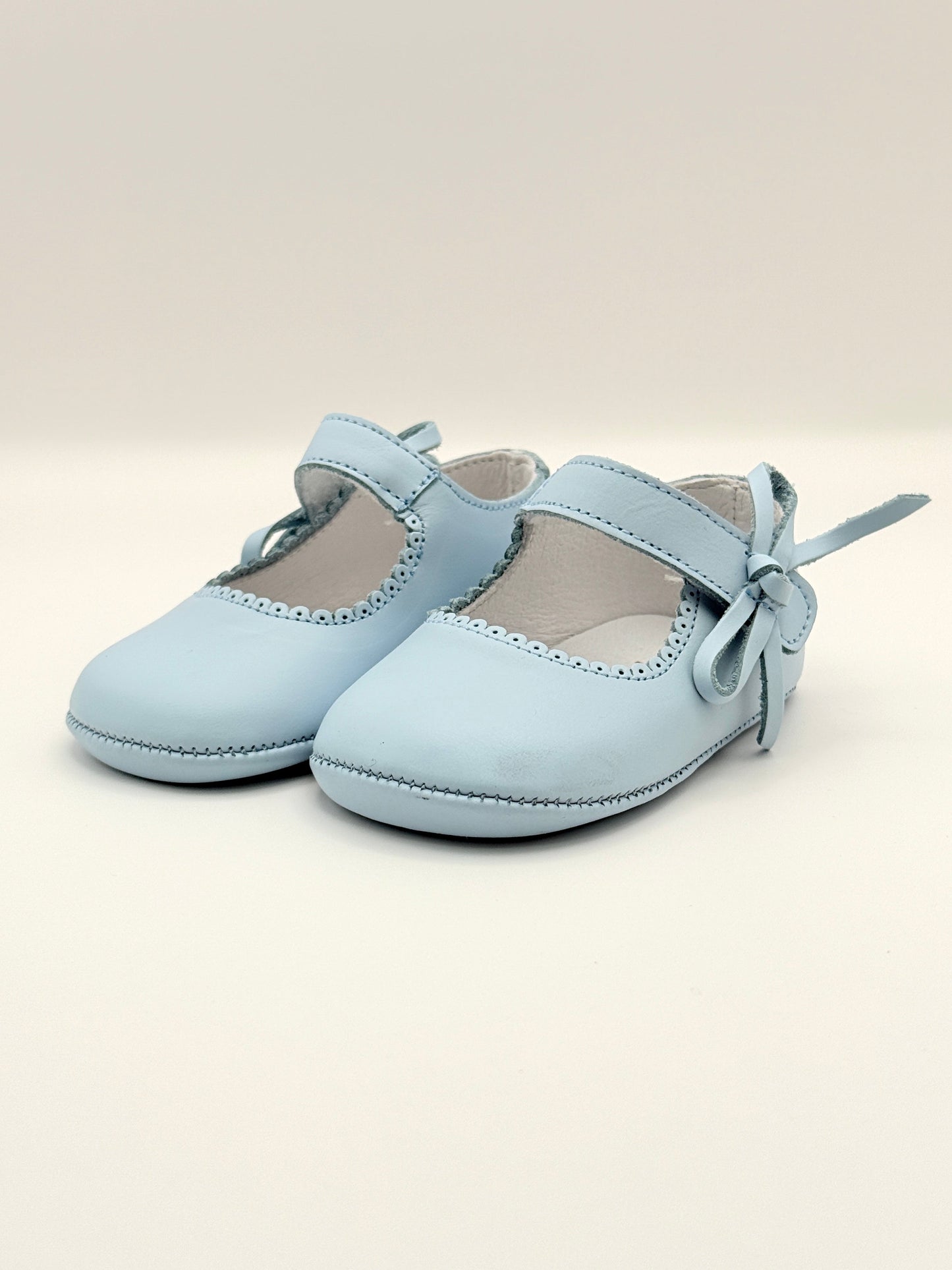 Crib Shoe Mary Jane Bow Baby Blue