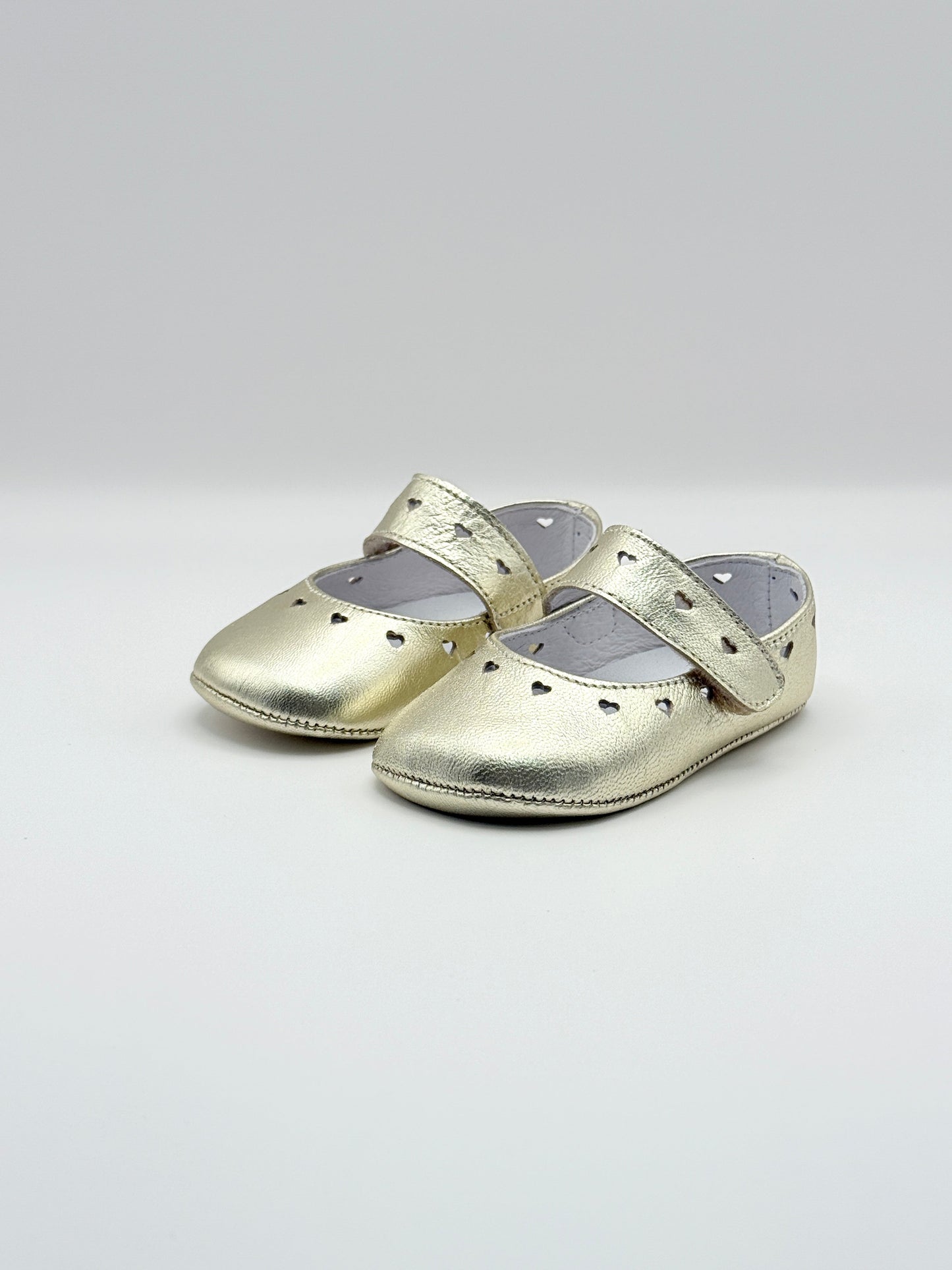 Crib Shoe Mary Jane Hearts Gold