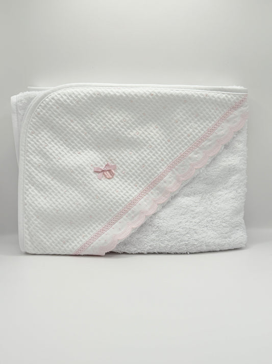 Hooded Towel XL Dots Pink