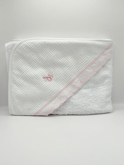 Hooded Towel XL Dots Pink