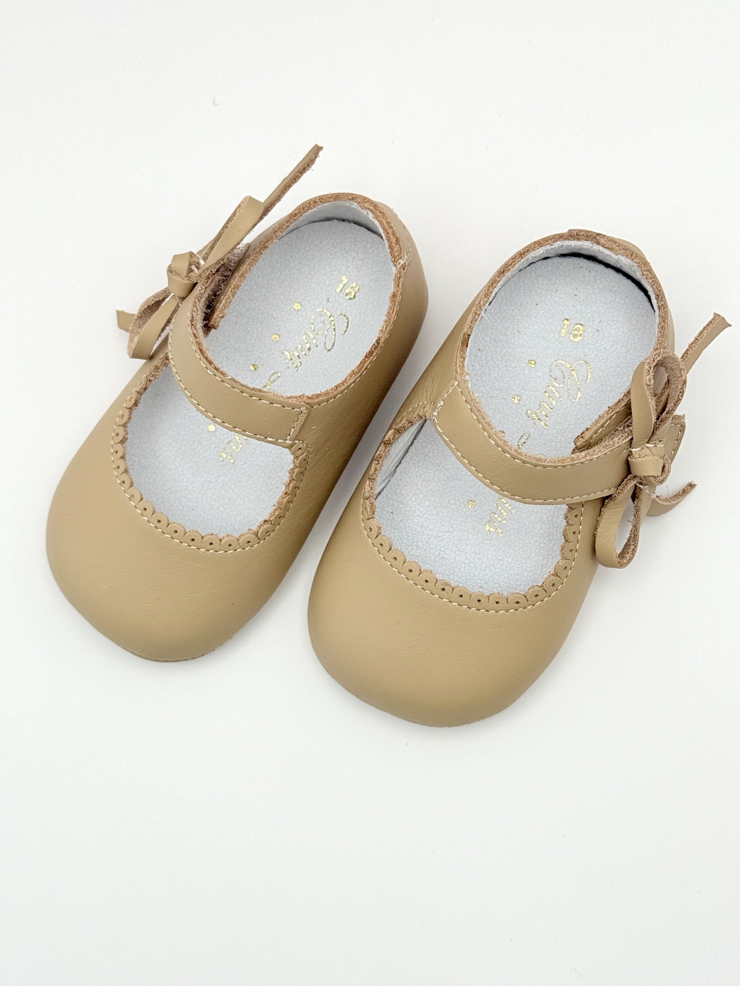 Crib Shoe Mary Jane Bow Sand