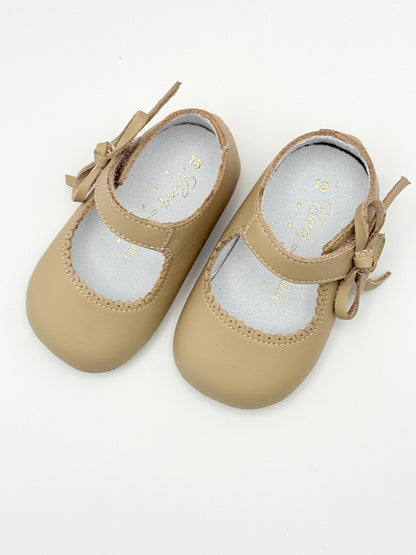 Crib Shoe Mary Jane Bow Sand