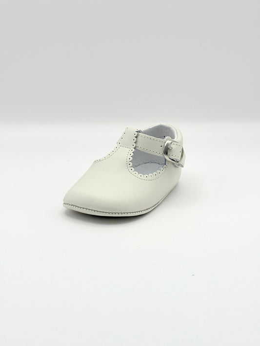 Crib Shoe T-Strap Napa Ivory