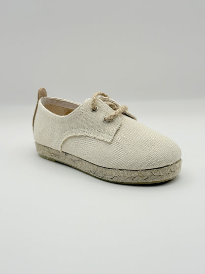 Lace-Up Shoes Jute Ivory