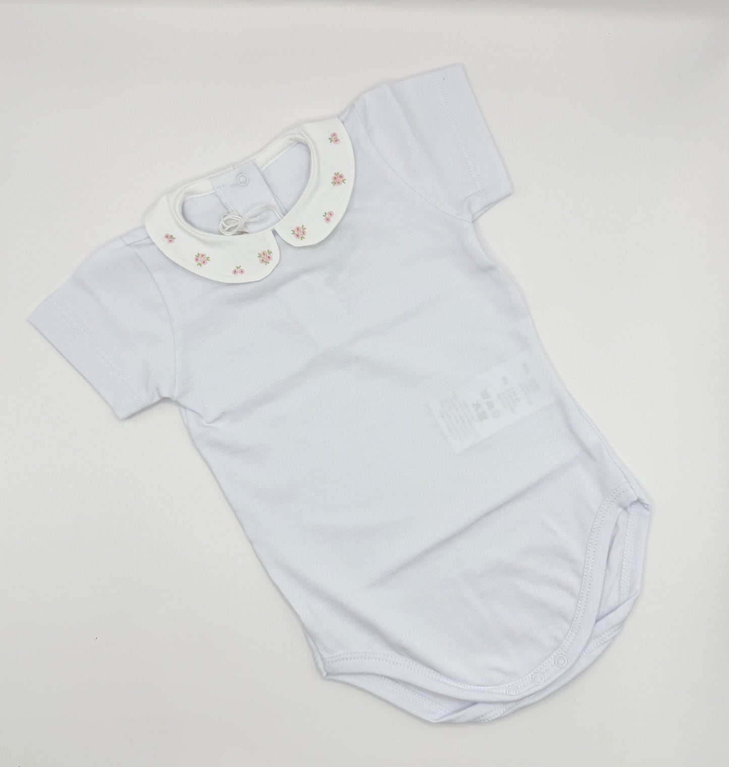 Hand Embroidered Onesie 'Fiori Rosa’
