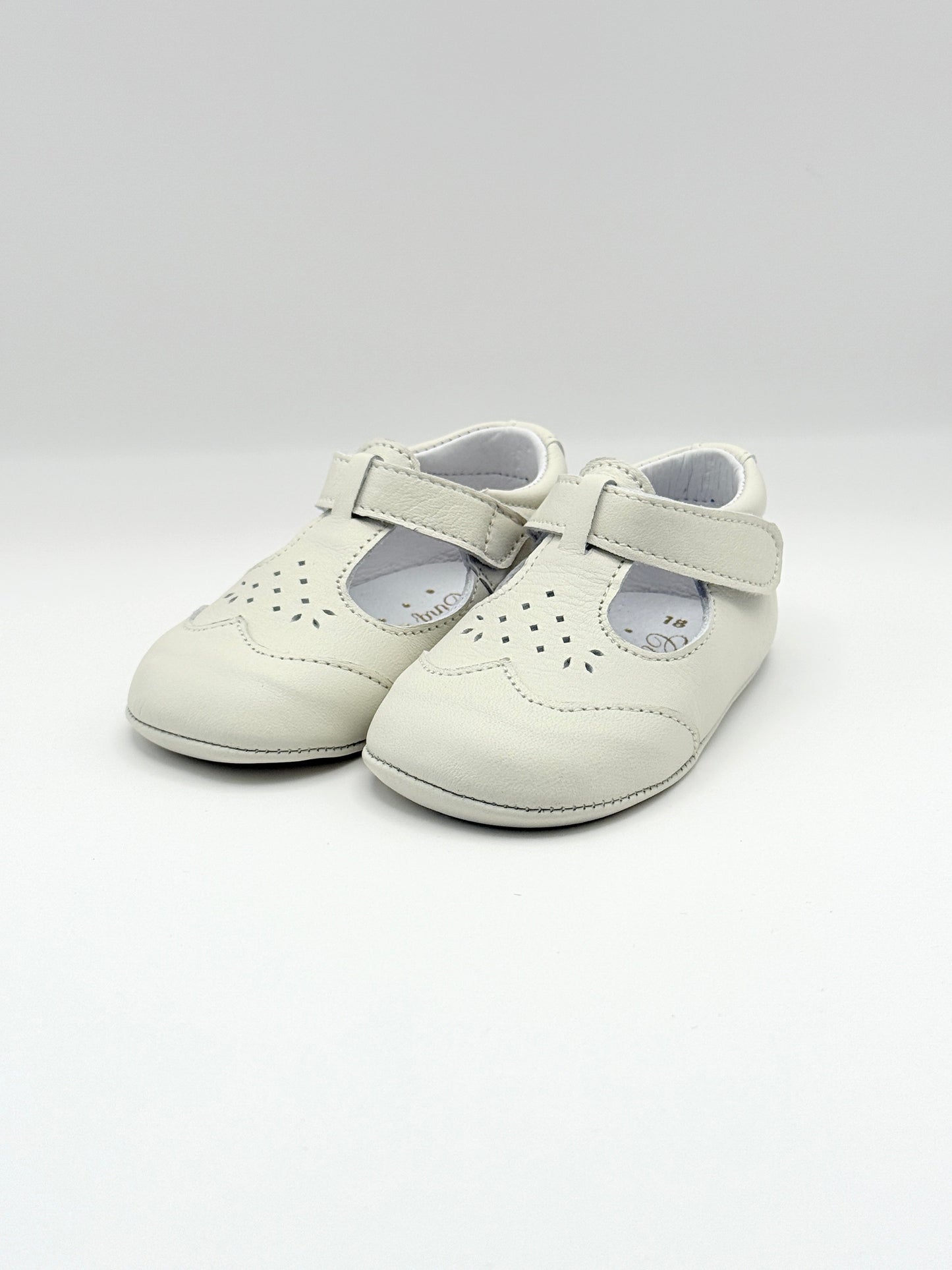 Crib Shoe T-Strap Stone Ivory