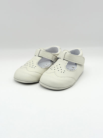 Crib Shoe T-Strap Stone Ivory