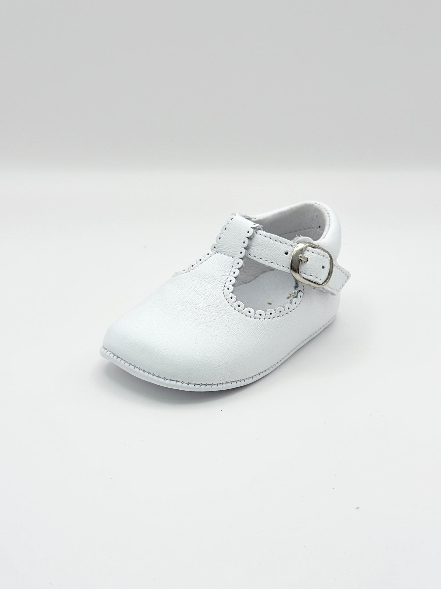 Crib Shoe T-Strap Napa White