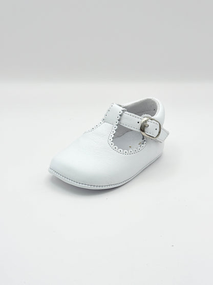Crib Shoe T-Strap Napa White