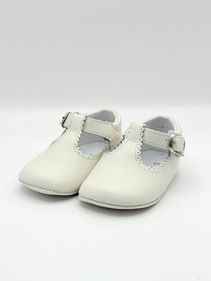 Crib Shoe T-Strap Napa Ivory