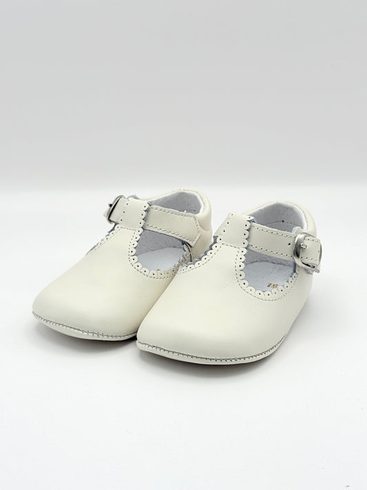 Crib Shoe T-Strap Napa Ivory