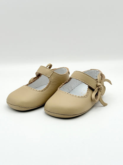 Crib Shoe Mary Jane Bow Sand