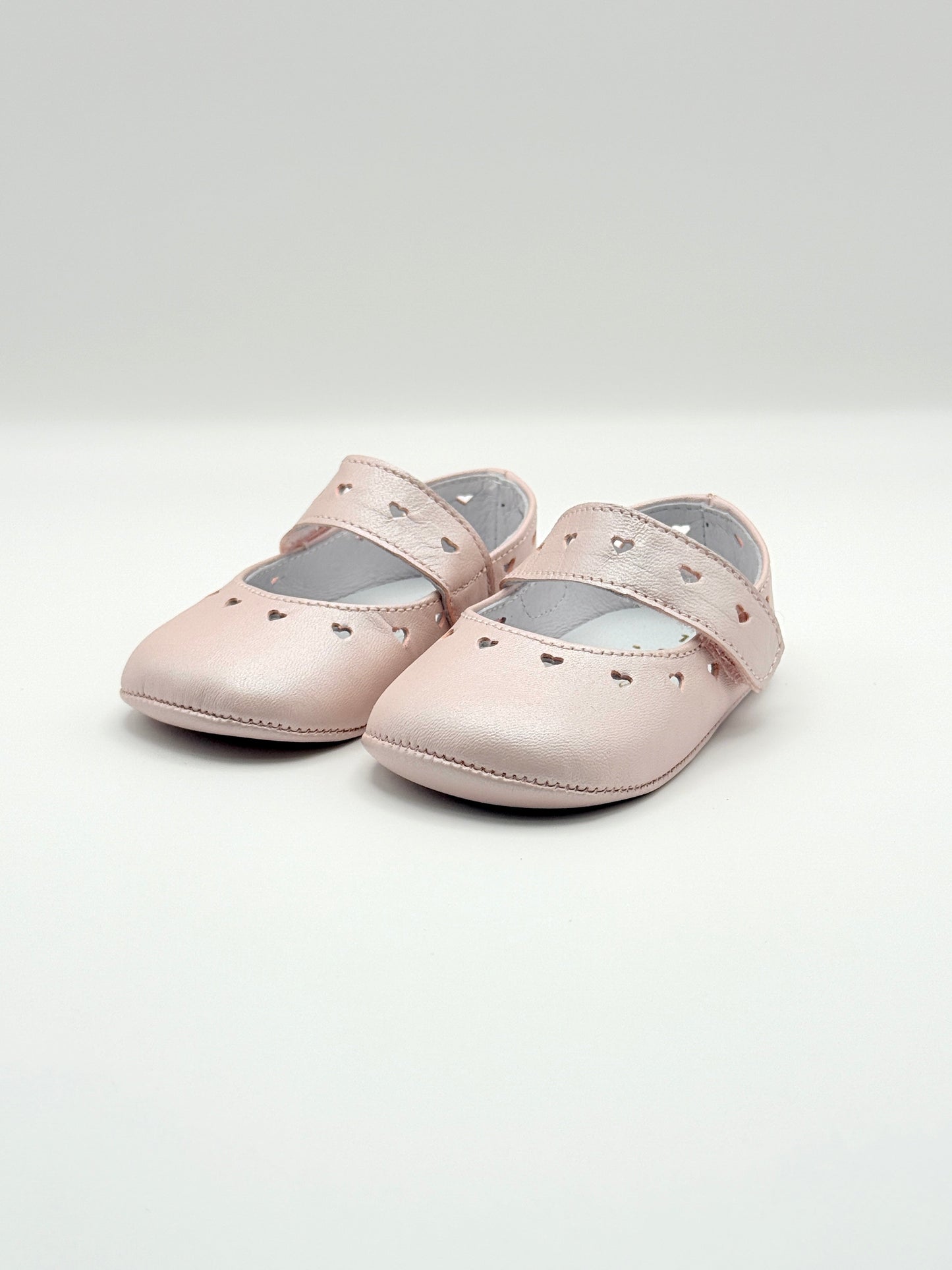 Crib Shoe Mary Jane Hearts Pearl Pink