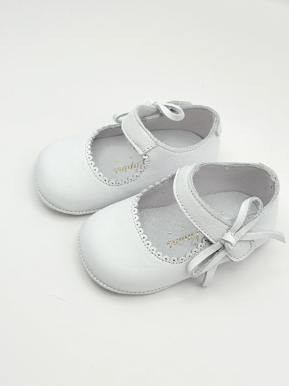Crib Shoe Mary Jane Bow White
