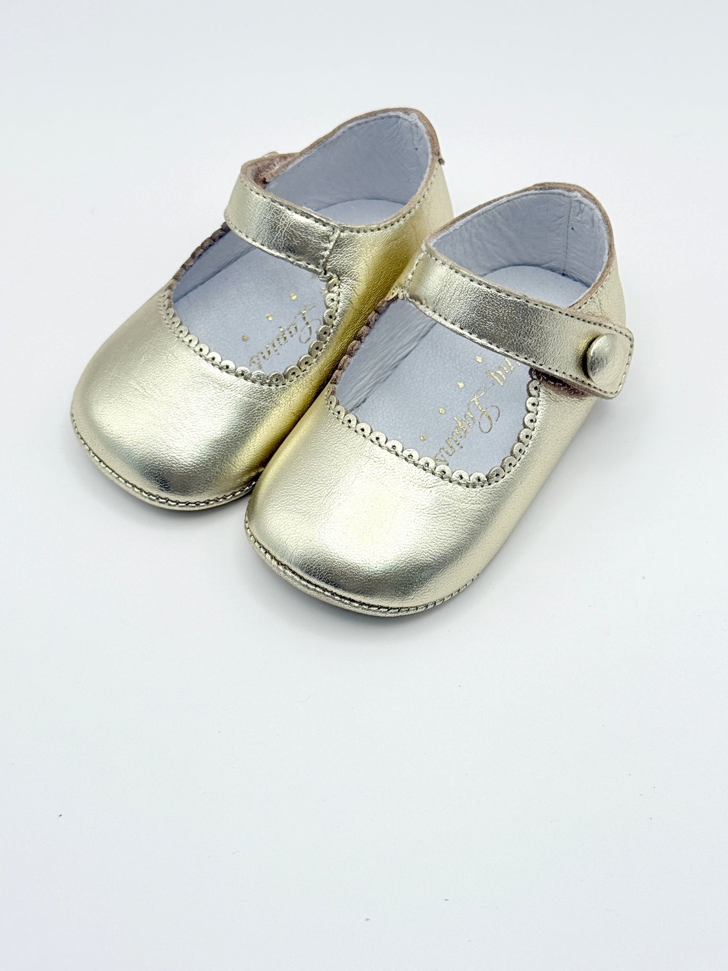 Crib Shoe Mary Jane Button Gold